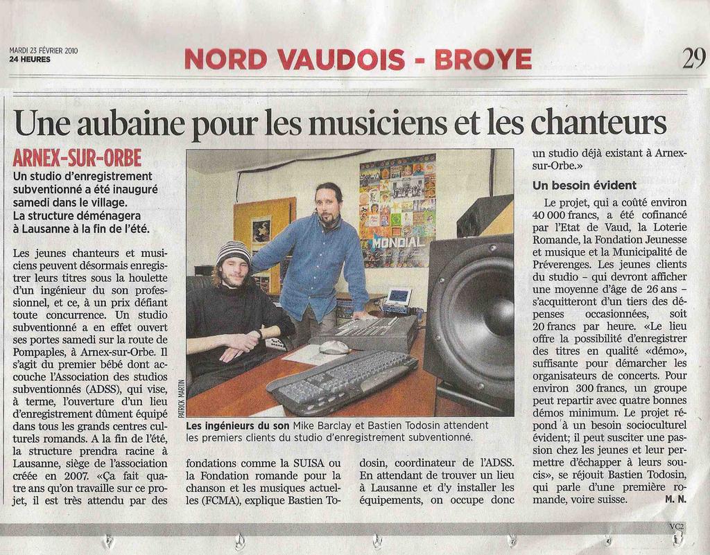 studio enregistrement vaud lausanne