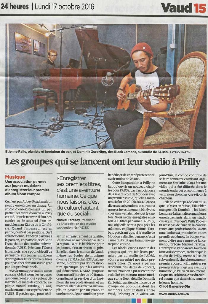 studio enregistrement vaud lausanne
